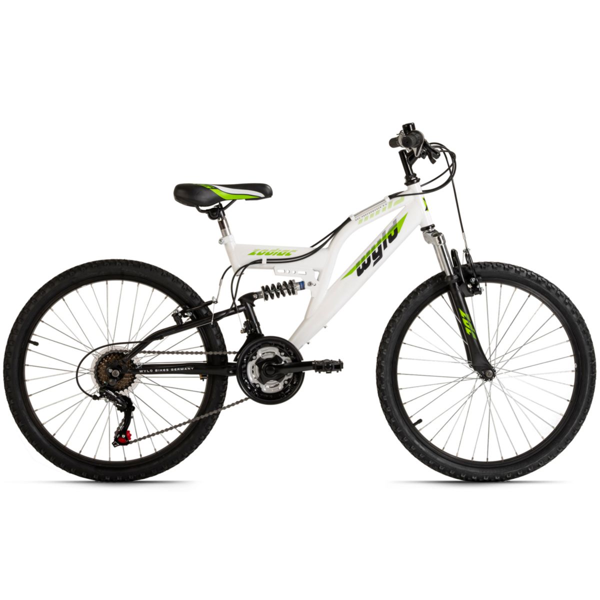 Adore WYLD Kinder-Mountainbike Fully 24'' Zodiac weiß 18 Gänge RH 38 cm