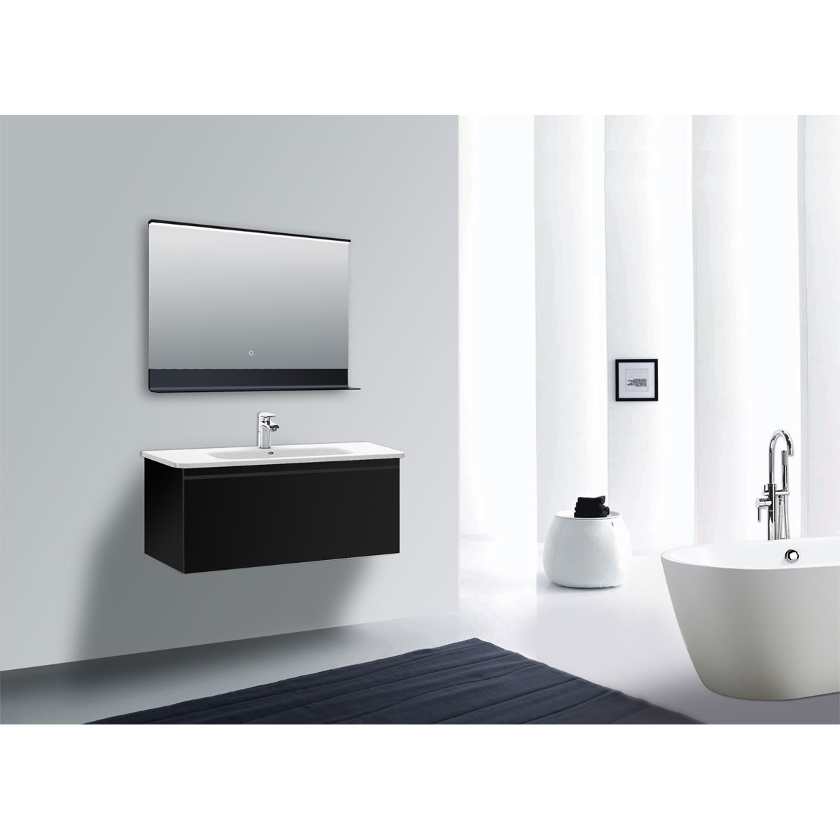 DSK  Design LED Lichtspiegel Black Shelf 80 x 60 cm Bild 3