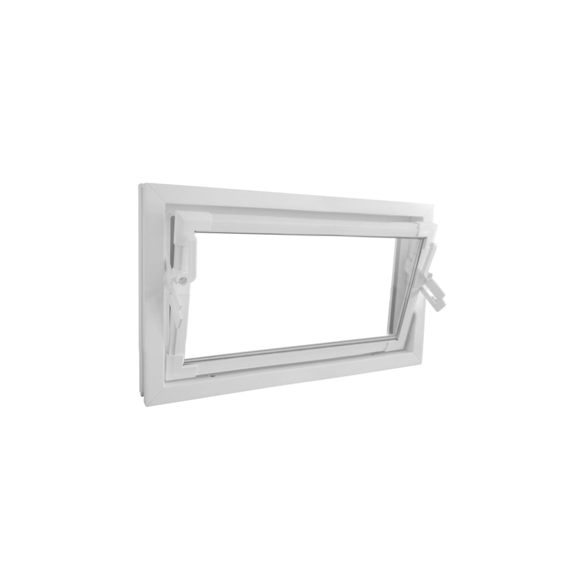 Kippfenster Q59 800 x 400 mm ISO Glas weiss