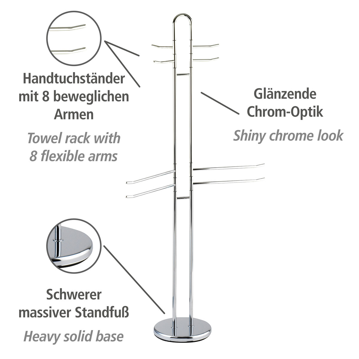 Wenko  Exclusiv Garderobenständer Palermo mit 8 Armen Kleiderständer Bild 3