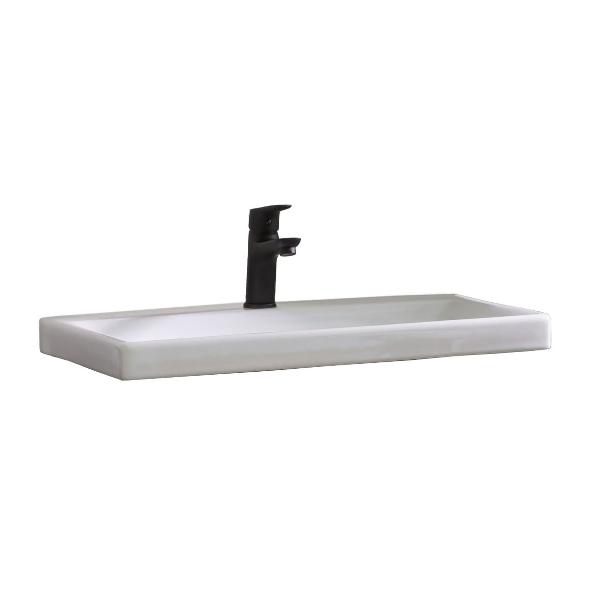 BADMOBIL Keramikwaschtisch CRAFT 64 x 5 x 37 cm ohne Überlauf weiß Bild 2