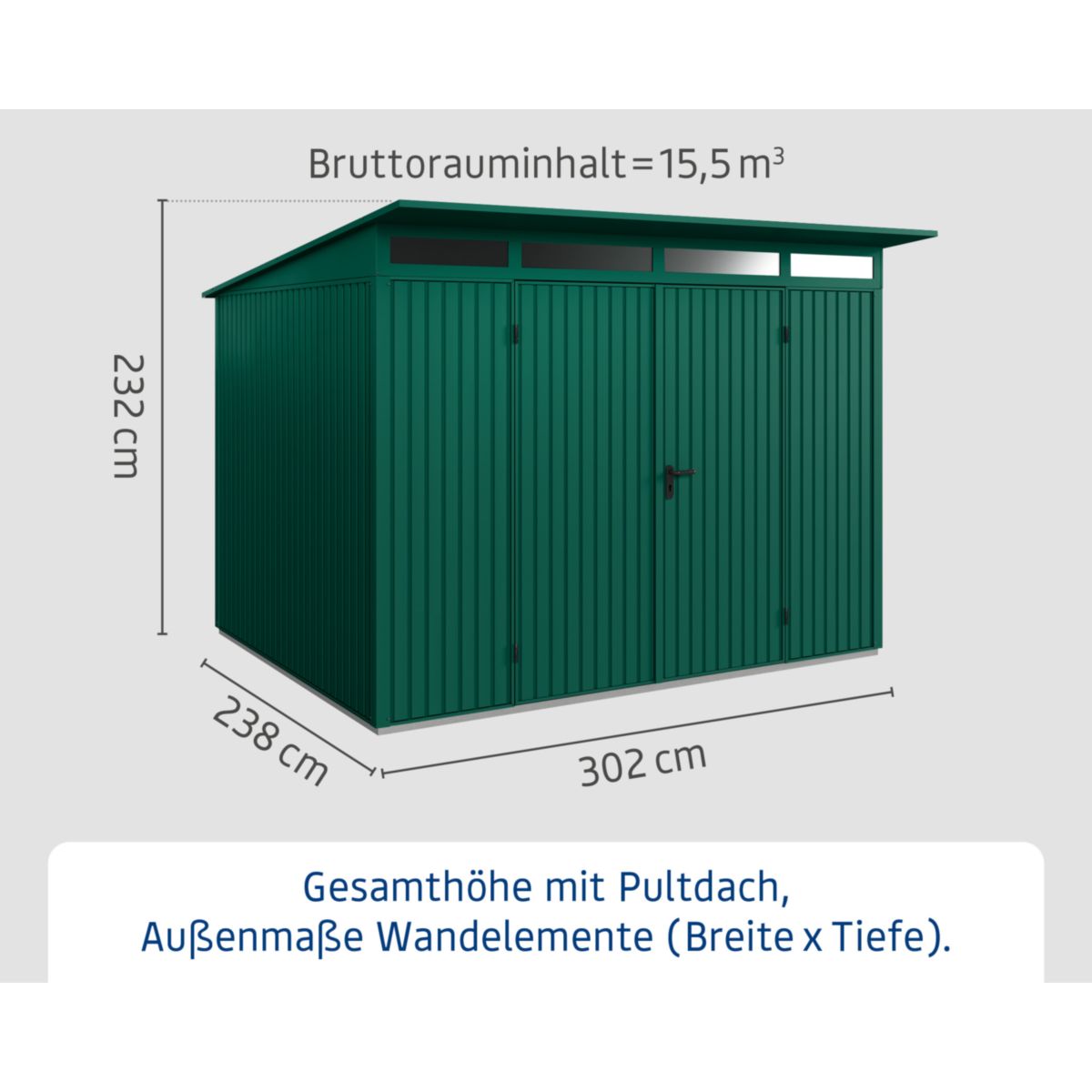 EcoStar  Gerätehaus Trend-PTyp 3RAL6005 2 flg Bild 3