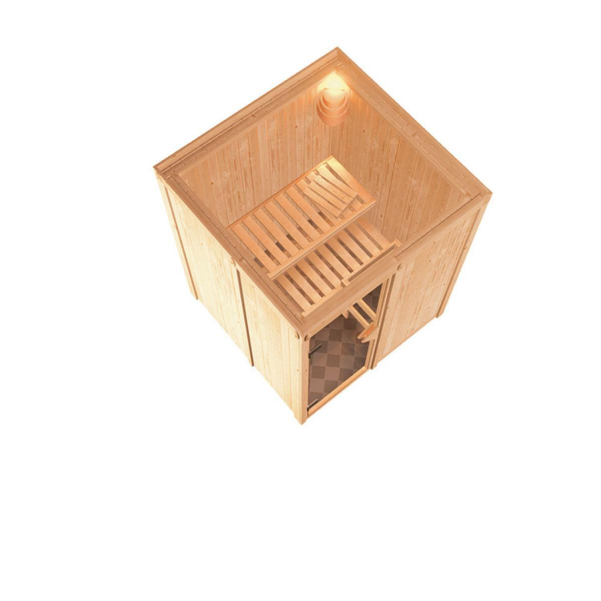 Karibu Systemsauna Minja 68 mm 3,6 kW Ofen Bio externe Strg ohne Kranz Bild 4