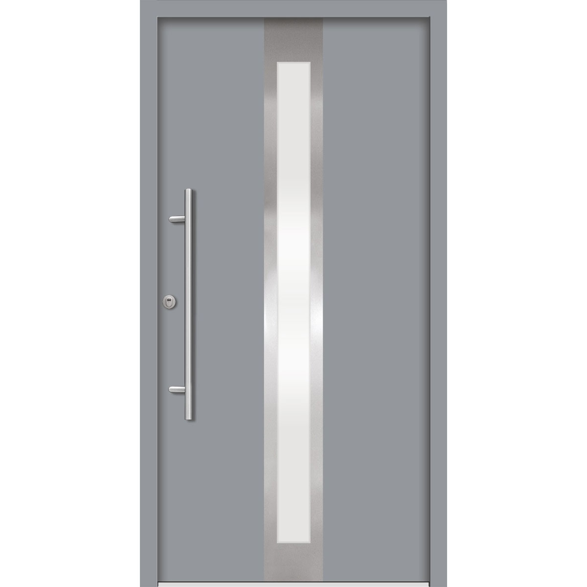 SplenDoor  Premium-Haustür Passivedoor Stockholm RC2 energiesparend einbruchsicher grau 100 x 210 cm links