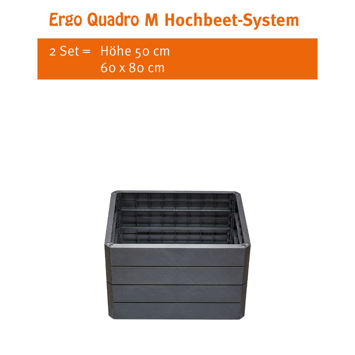 Garantia Hochbeet-System Ergo Quadro Größe M grau Bild 2