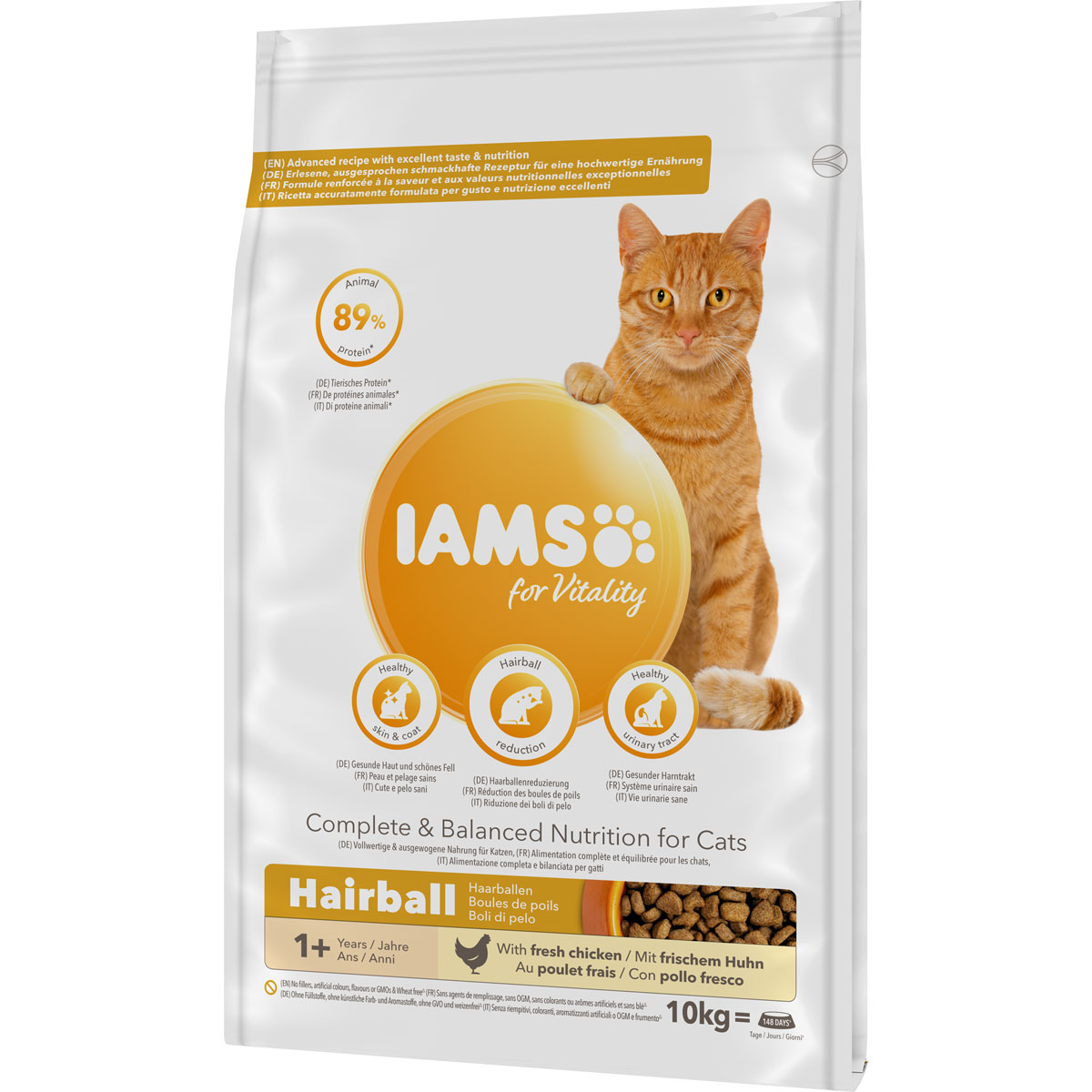 IAMS Trockenfutter Vital Katze Haarballen Huhn 10 kg Bild 1