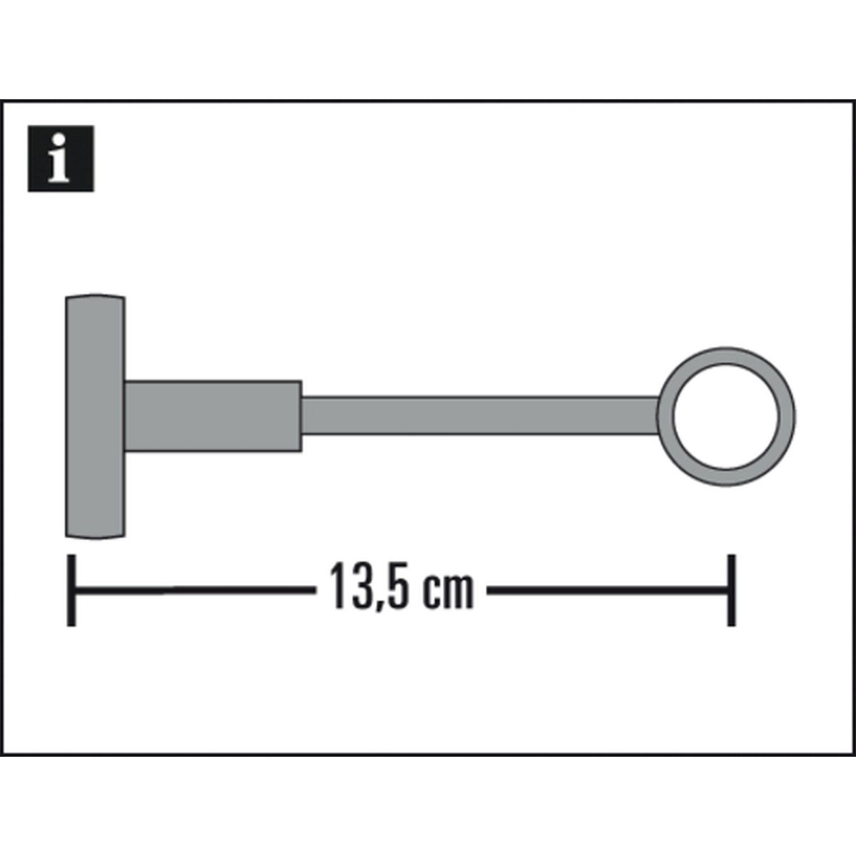 Gardinia Träger geschlossen für Durchmesser 16 mm 13,5 cm Edelstahl-optik Bild 2