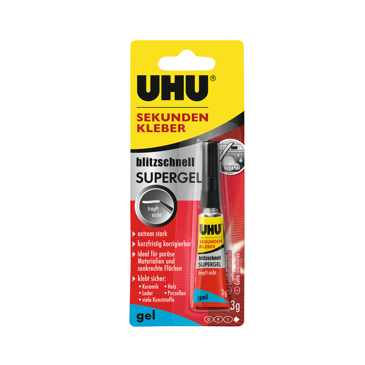 UHU  Sekundenkleber blitzschnell gel 3 g