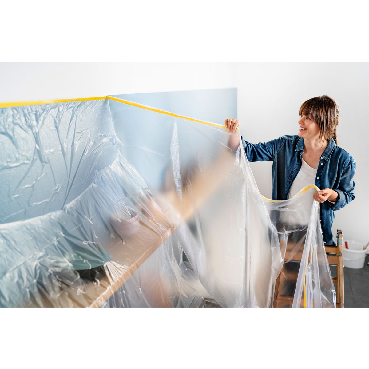 Tesa  Malerband Easy Cover Perfect+ Spender und Refill 33m x 55cm Bild 4