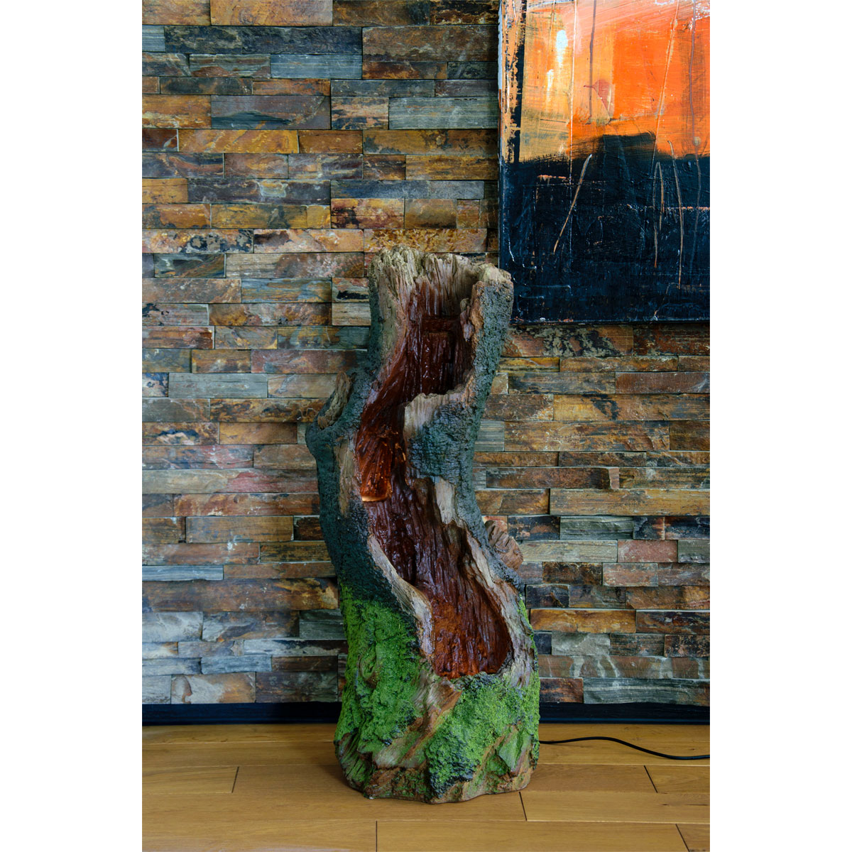 dobar XL Design-Gartenbrunnen 28 x 78 x 33 cm braun/grün Bild 5