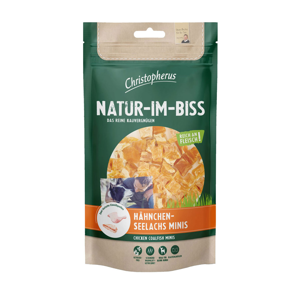 Christopherus Dog Snack Hähnchen-Seelachs Mini 70g