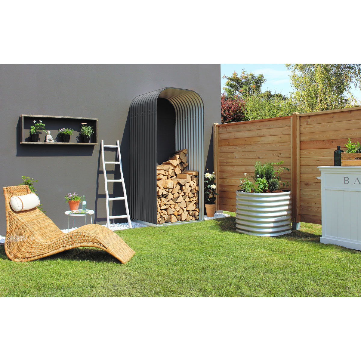 Vitavia Kaminholzregal Lignum 858 hoch granit-anthrazit