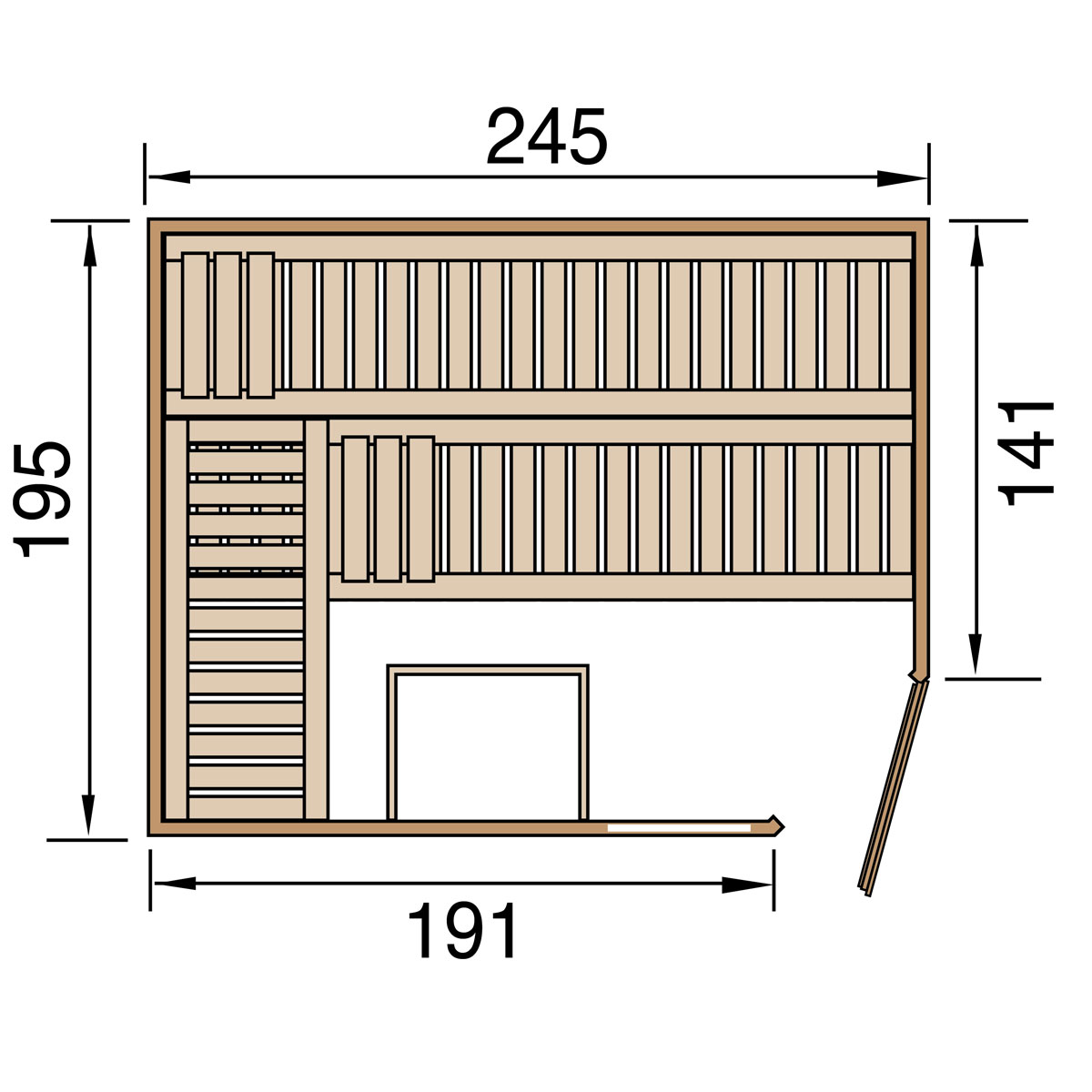 Weka Massivholzsauna „Turku 3“, GTF Bild 3