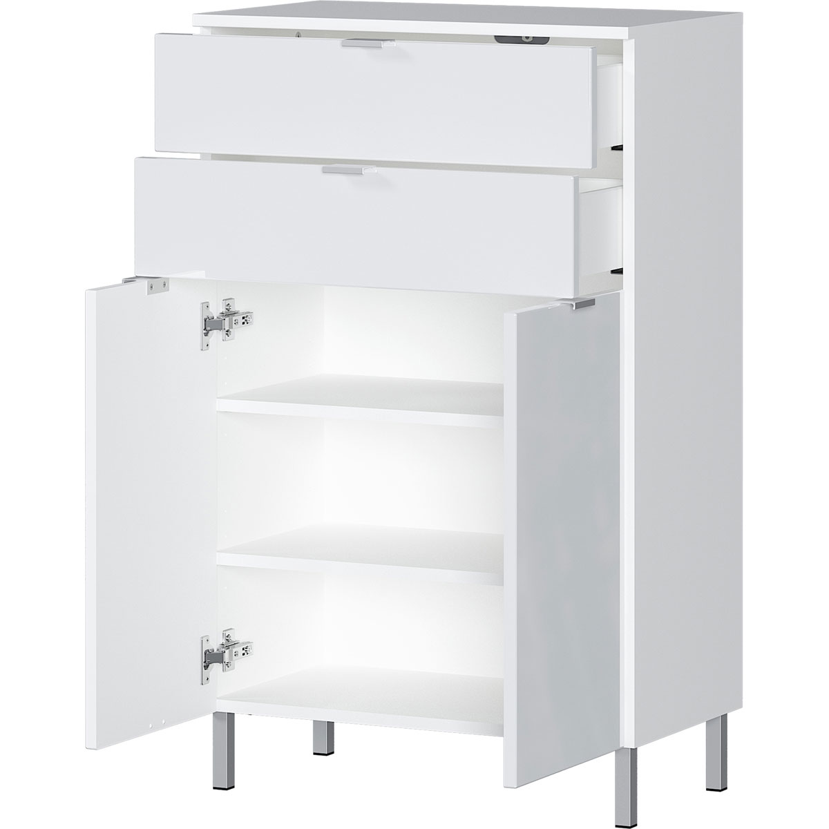 Kommode Maureen 2 Schubkästen 60 x 97 x 34 cm weiß Bild 3