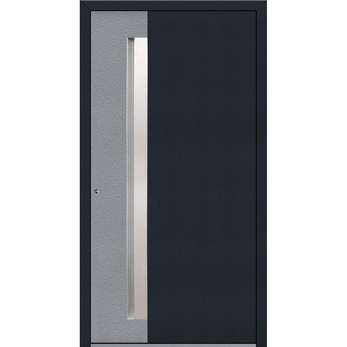 Aluminium Sicherheits-Haustür Bologna Exklusiv 75 mm anthrazit-grau 100 x 210 cm Anschlag links inkl Griffleiste