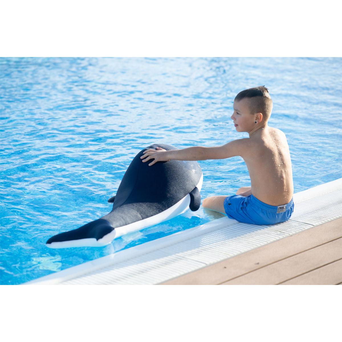 Westmann Sitzsack & Schwimmtier Wal 104x50x30cm Dunkelblau Bild 6