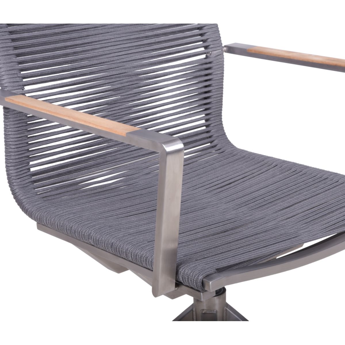 Garden Pleasure Drehstuhl RUBIERA, 2er Set Edelstahl, Olefin Seil, Teak FSC 100% Bild 5