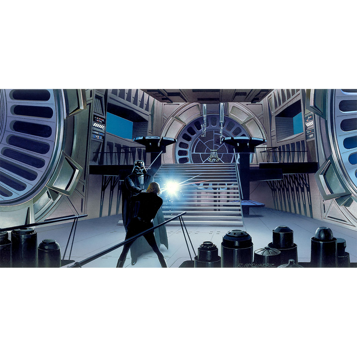 Komar  Vlies Fototapete Star Wars Classic Duell Throneroom 500x250 cm Bild 2