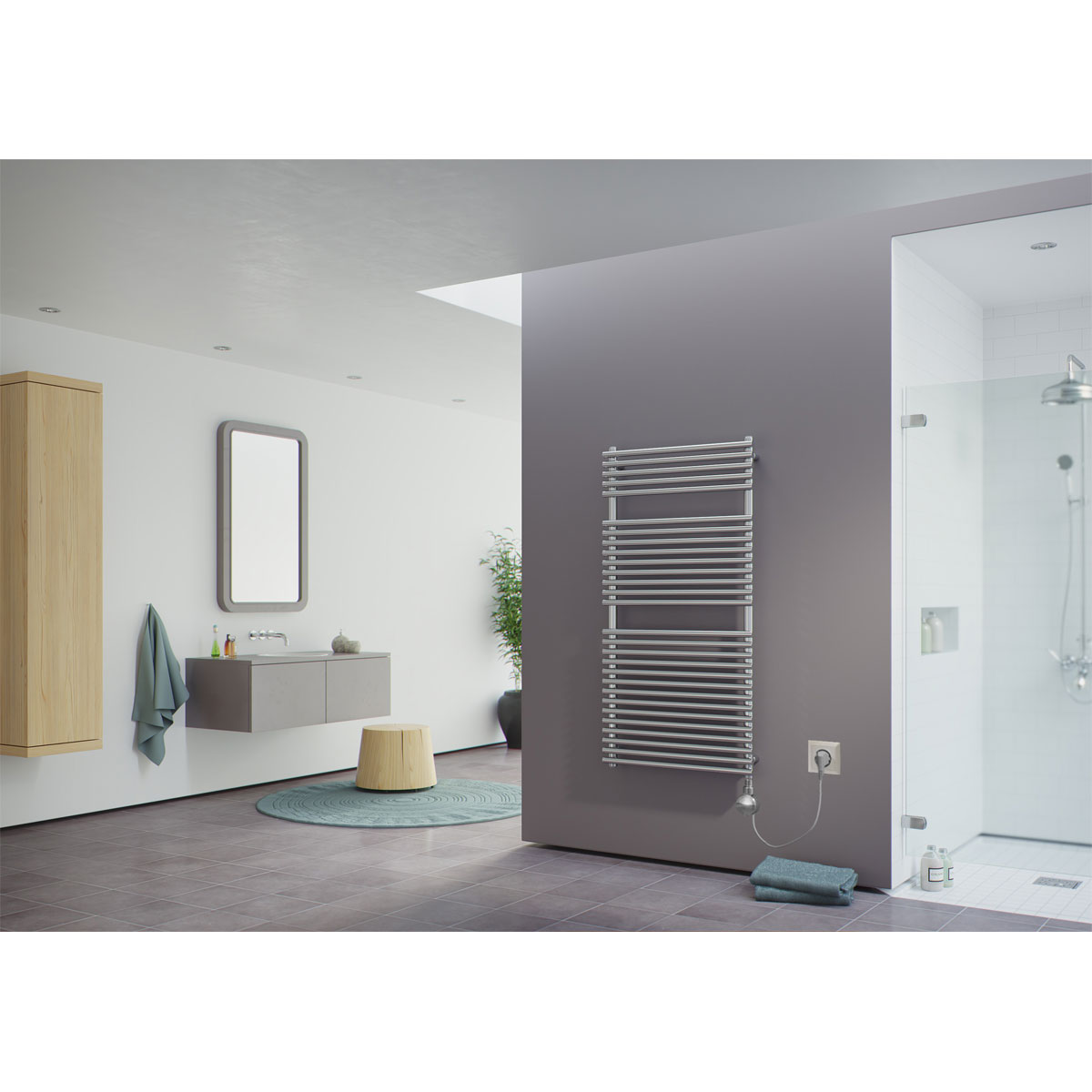 Ximax  Elektrischer Handtuchwärmer Tec-Edelstahl 1715 x 600 mm 600 Watt Typ 5 Edelstahl