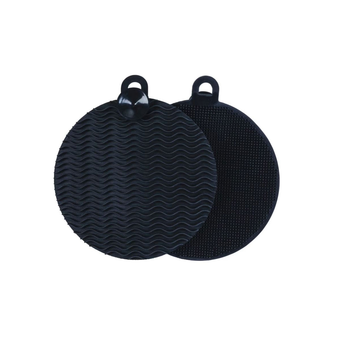 Wenko Silikon Spülschwamm Mod. Soft Schwarz 2er Set Geschirrschwamm mit feiner Noppenstruktur