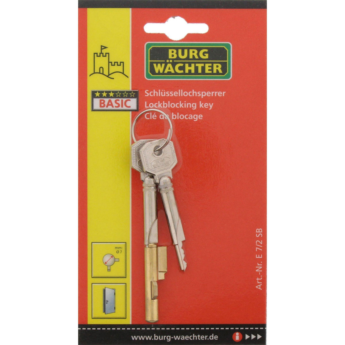 Burg Wächter Schlüssellochsperrer E 7/2 Messing