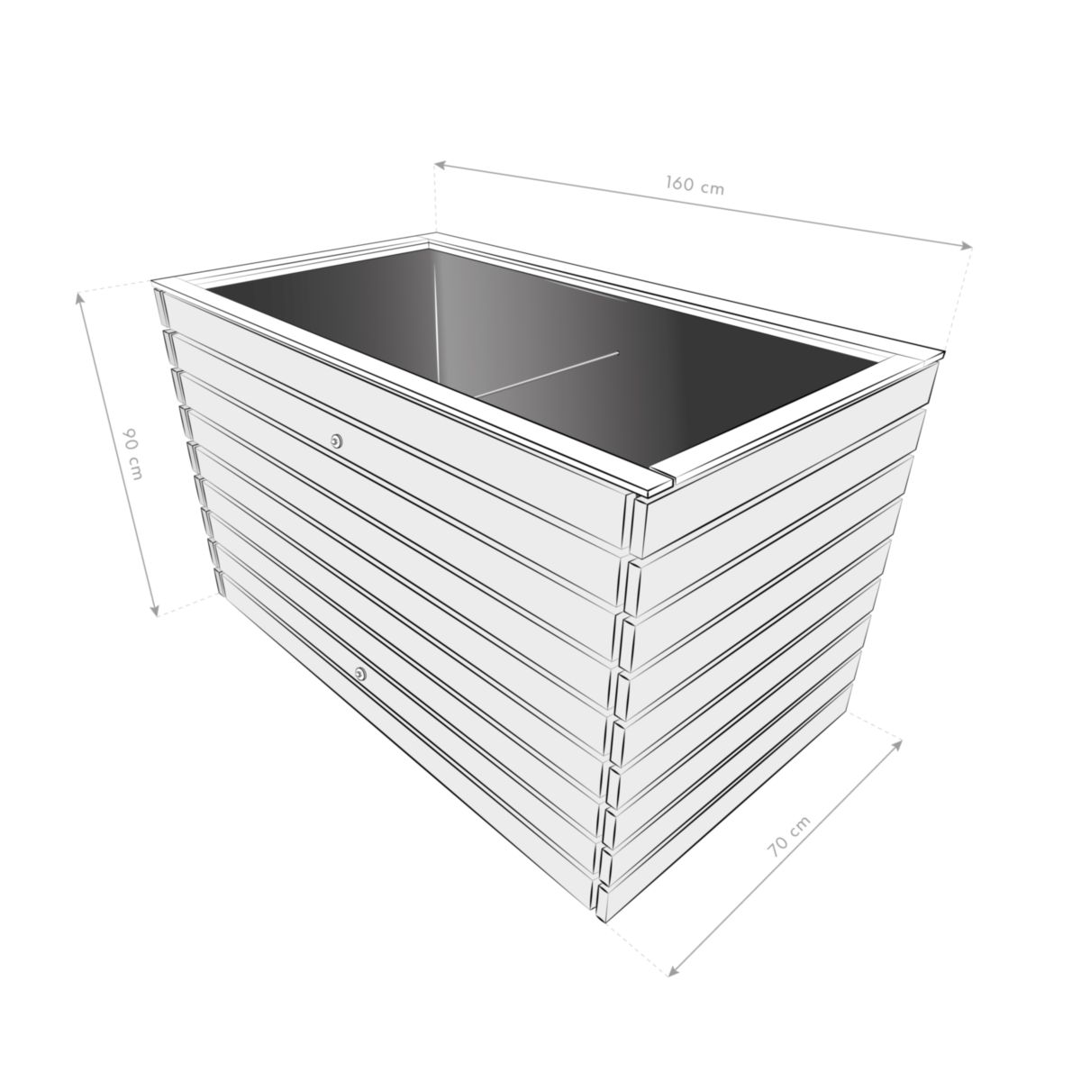 Westmann Hochbeet Asket XL 70x160x90cm Bild 9