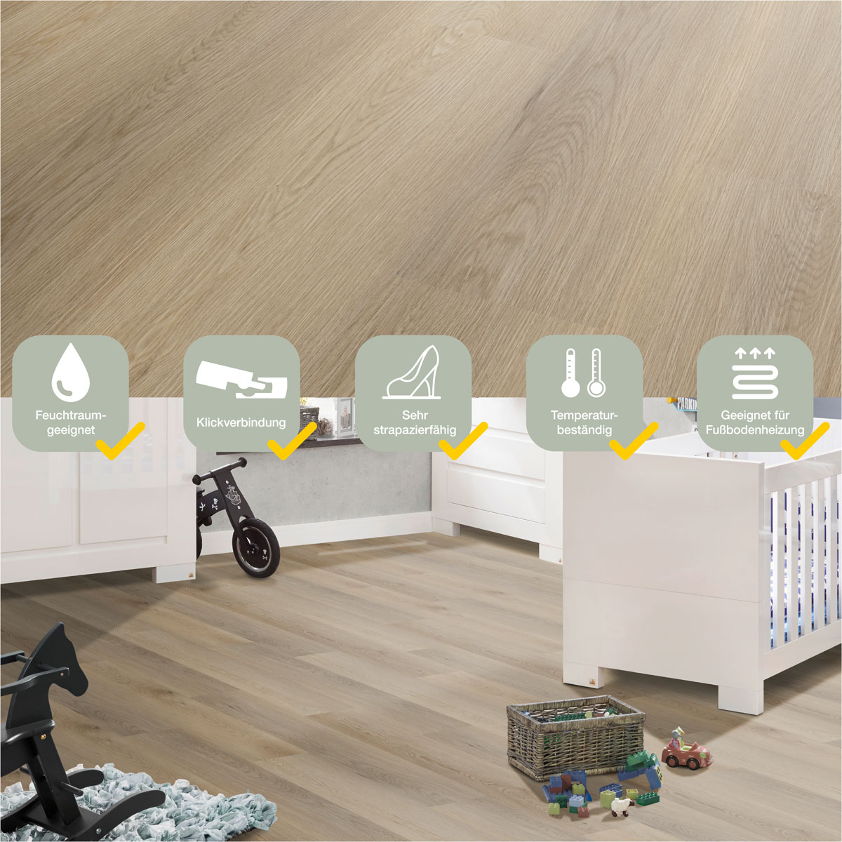 Specht Vinylboden  Vinyl SPC Classic Eiche Alberta 1220 x 182 x 3,8 mm Bild 4