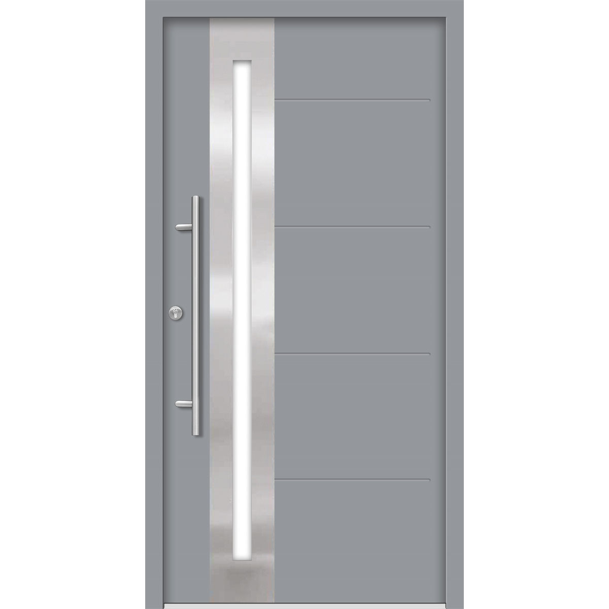 SplenDoor  Premium-Haustür Passivedoor Eksjo energiesparend grau 100 x 200 cm links