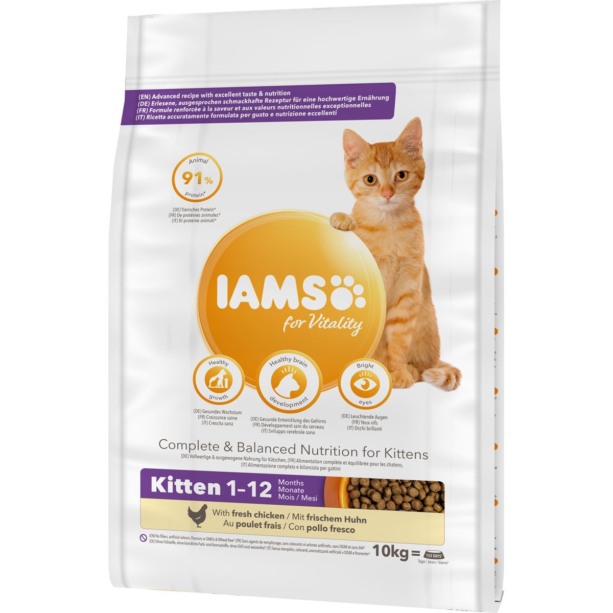 IAMS Trockenfutter Vital Kätzchen Huhn 10 kg Bild 1