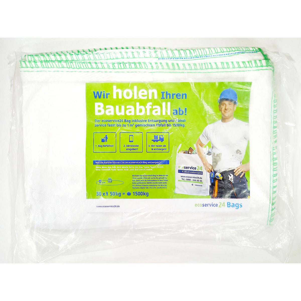Bauschutt-Tasche ecoservice24 Bag 1500 kg 1m³ Bild 3