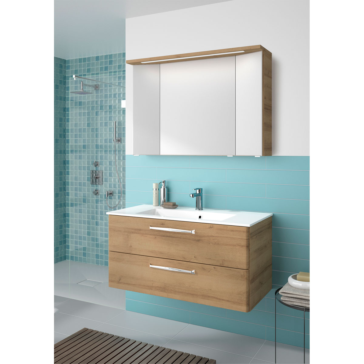 Pelipal Spiegelschrank Trentino Eiche inkl Leuchtmittel Bild 2