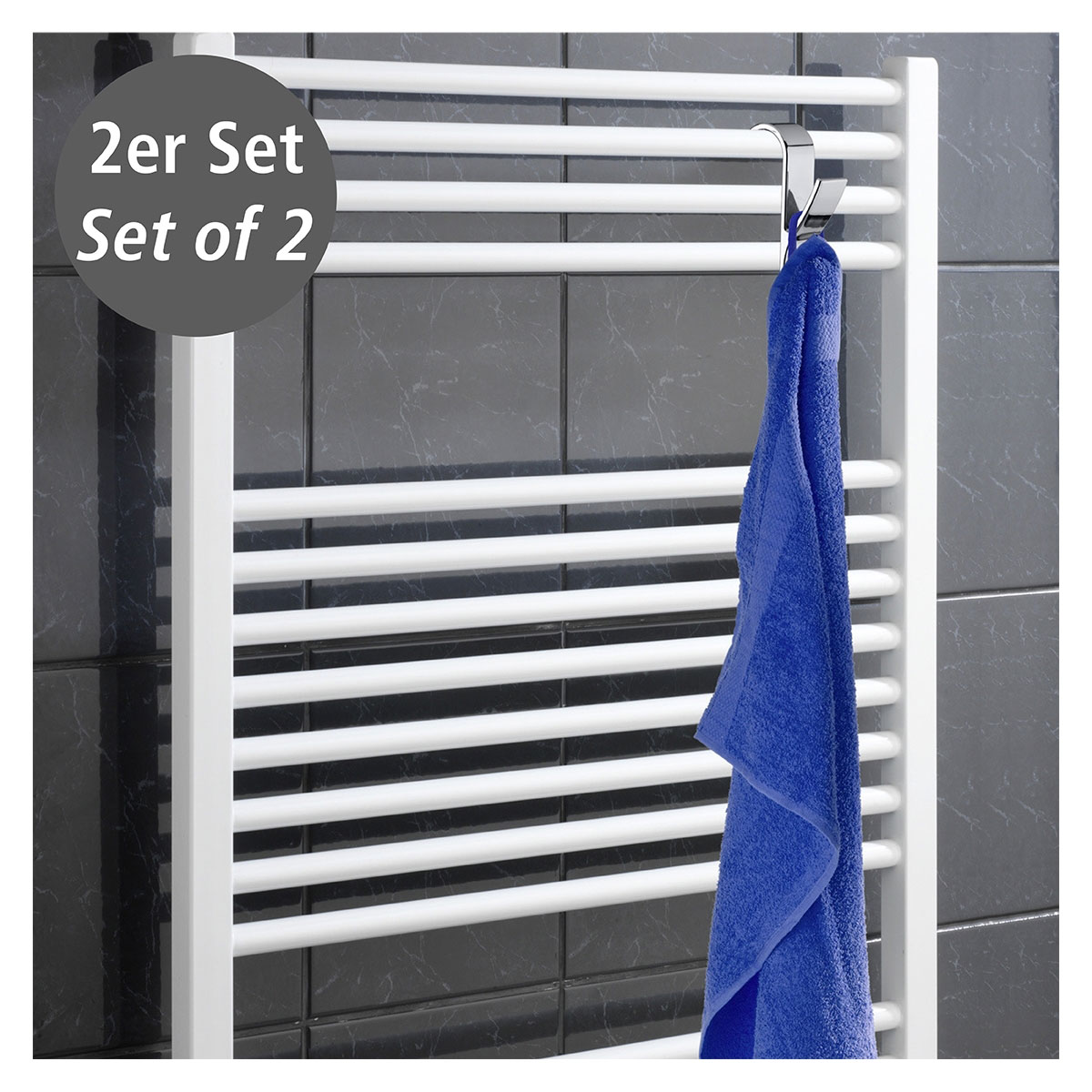 Wenko Haken für Handtuchheizkörper chrom 2er Set Bild 2