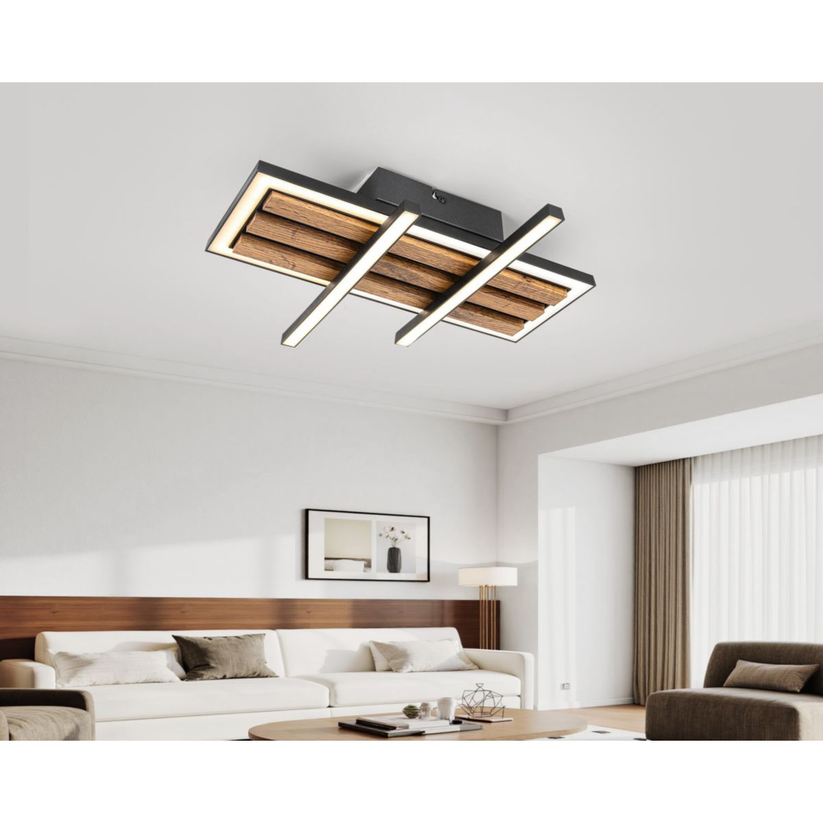 FLECTOR DL Talida 34x34x8cm 15W schwarzweiss u. Holz, 1700lm warmweiss Bild 7