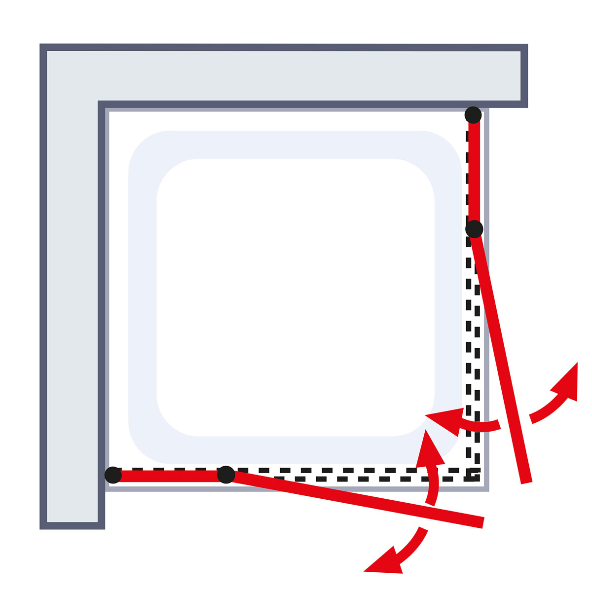 Schulte Duschwand Kristall Trend II Eckeinstieg 185 x 80 cm Bild 5