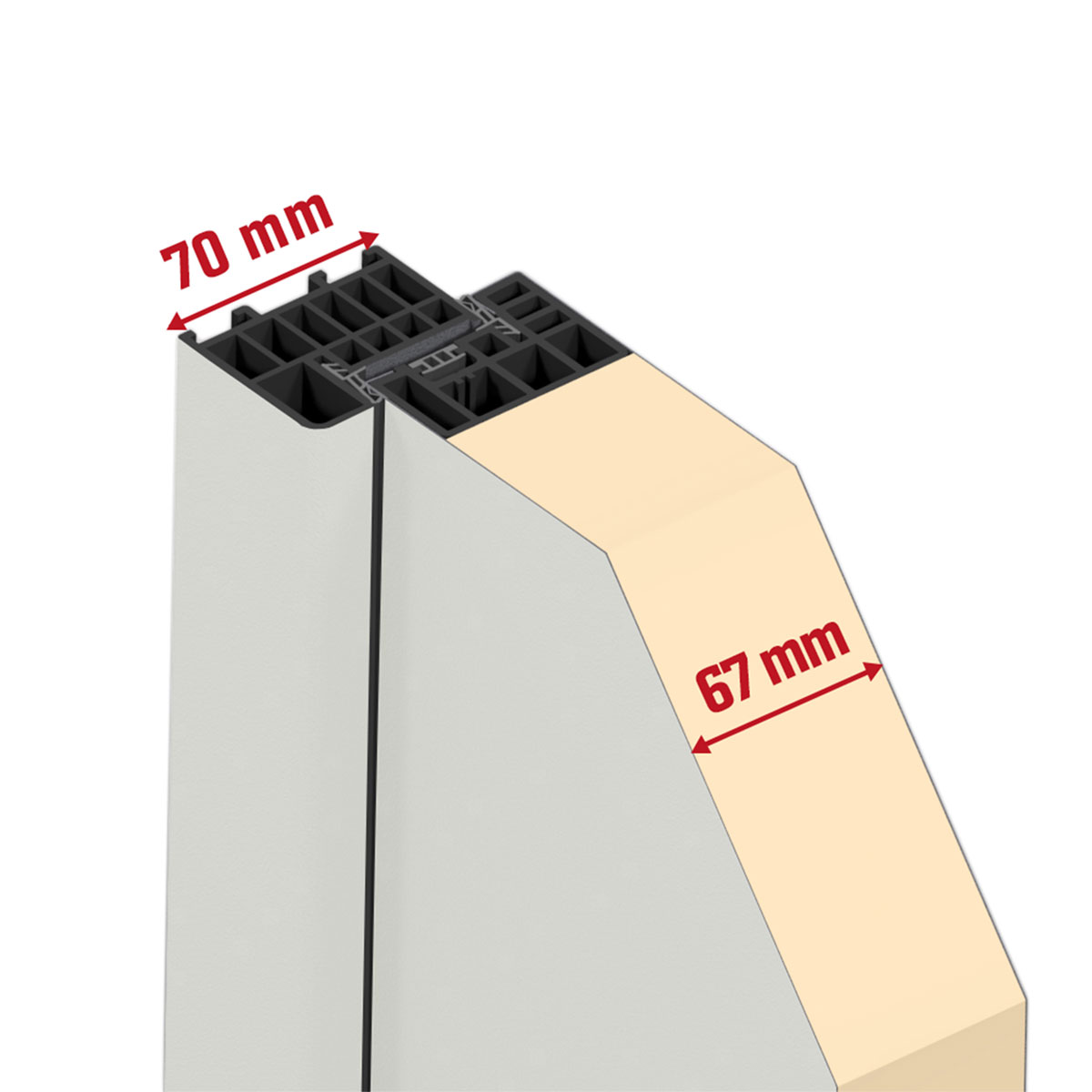 SplenDoor  Sicherheits-Nebeneingangstuer NS3 RC2 auf Maß, Weiss, Rechts Bild 9