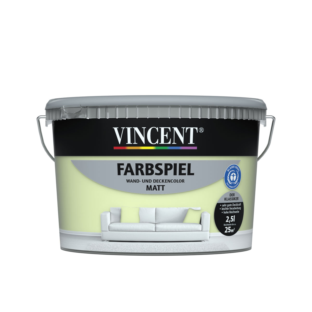 Vincent Wandfarbe Farbspiel "Minze" matt 2,5 L