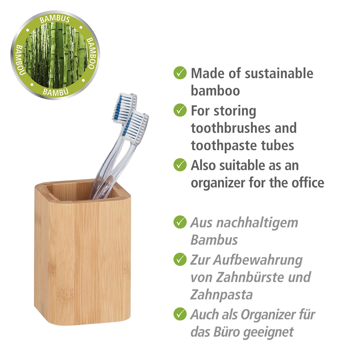 Wenko Zahnputzbecher Bambusa Bild 2