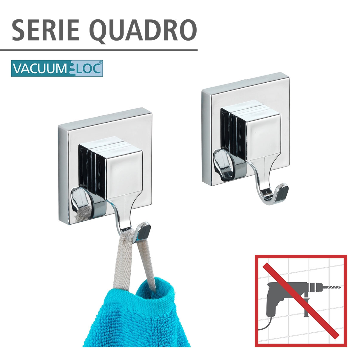 Wenko Vacuum-Loc Wandhaken Quadro 2er Set Bild 2