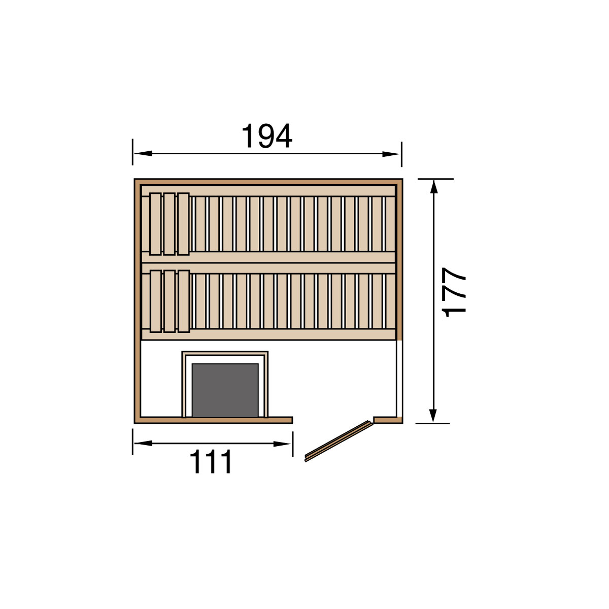 Weka  Elementsauna Halmstad Größe 2 Sparset 7,5 kW BioS Massivholztuer Bild 3