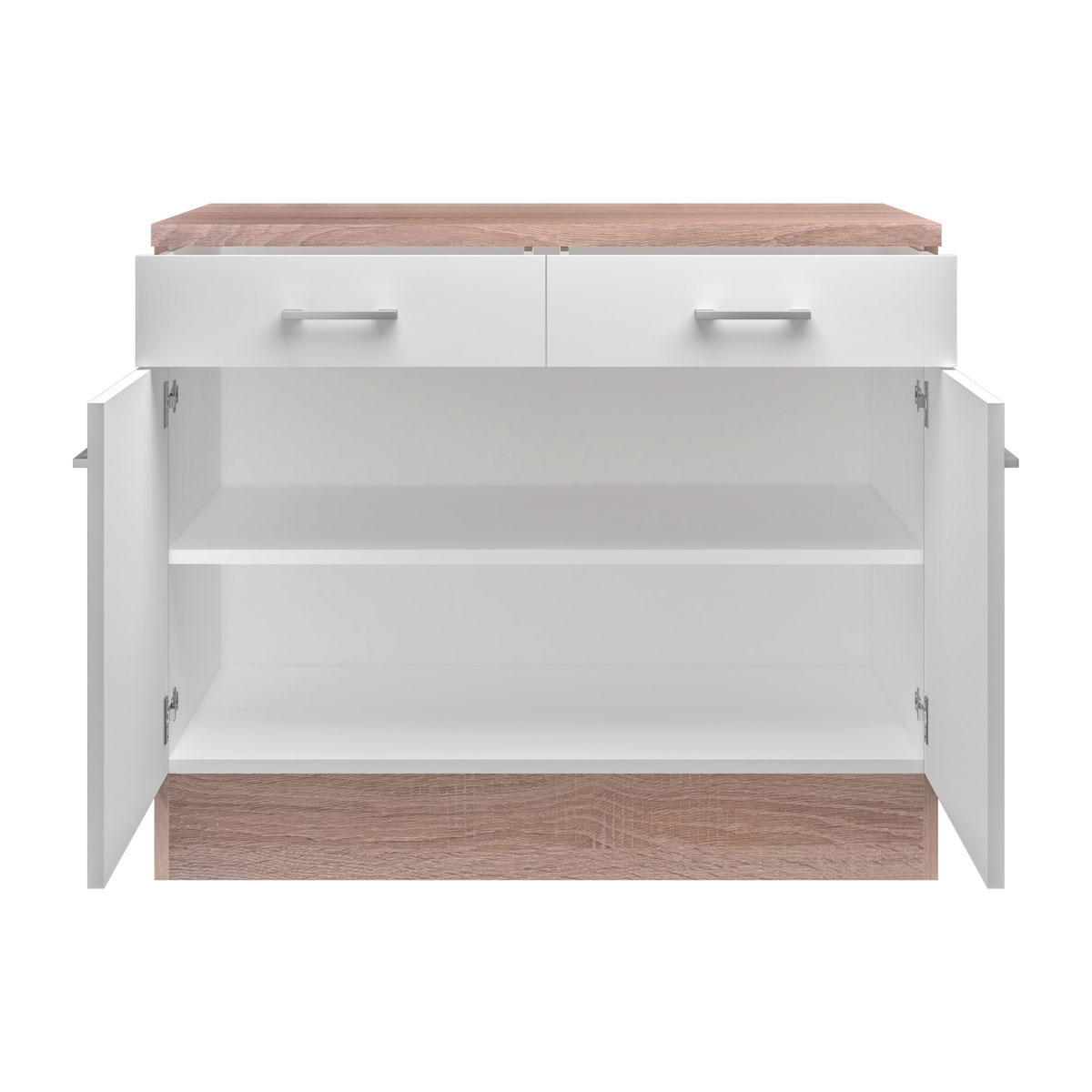 Flex-Well Küchenunterschrank „Samoa“, 100x85x60 cm, weiß/Sonoma Eiche Bild 3