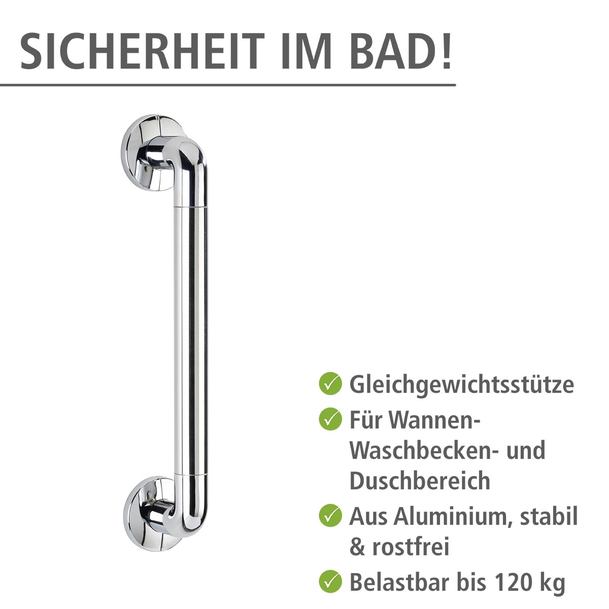 Wenko  Wandhaltegriff Secura Chrom 43 cm Bild 2