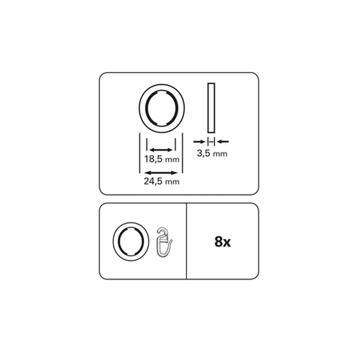 Gardinia Gardinenringe mit Gleiteinlage für Durchmesser 12 mm Edelstahl Bild 6