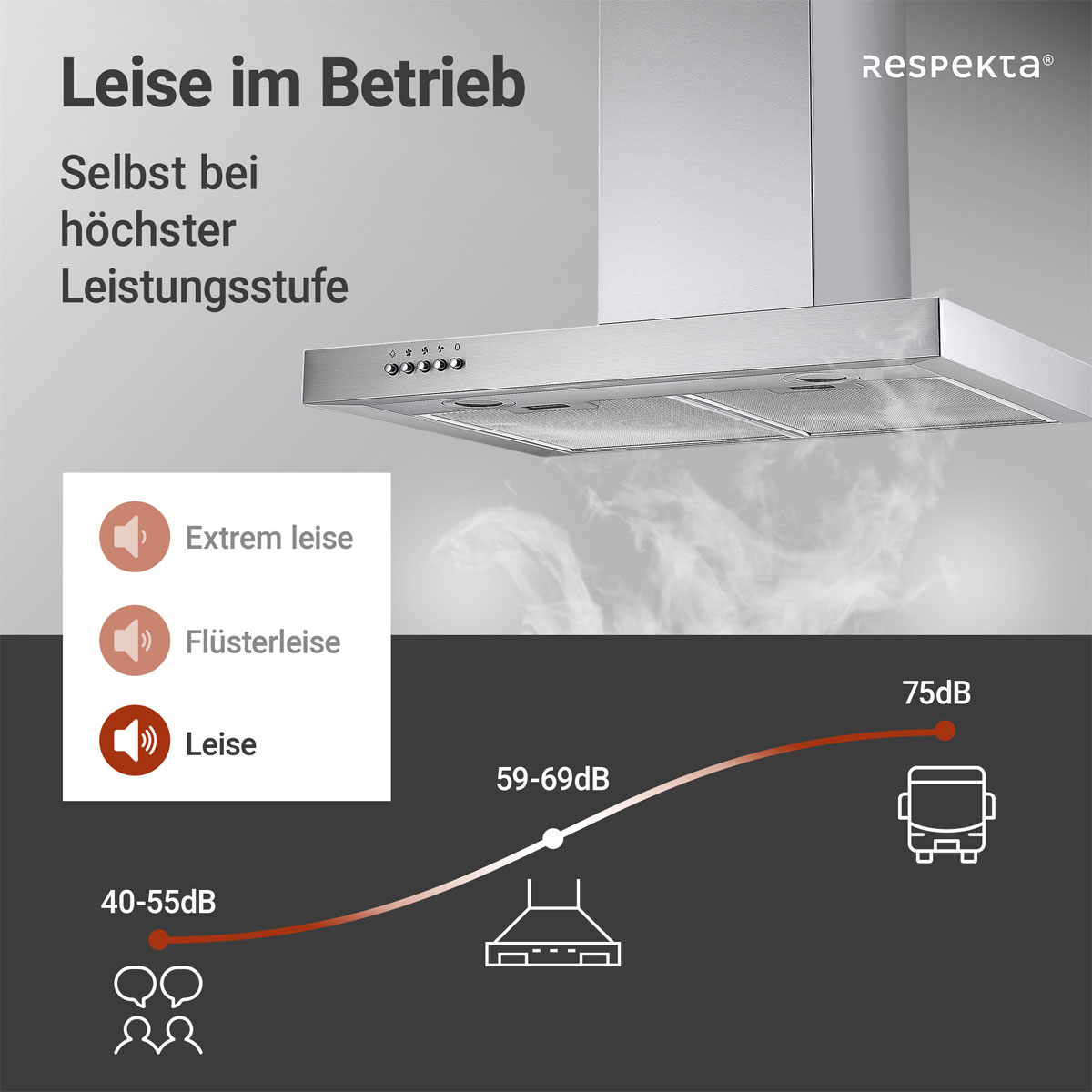 Respekta Blockhaube CH 22098IXB silber 60 cm Bild 6