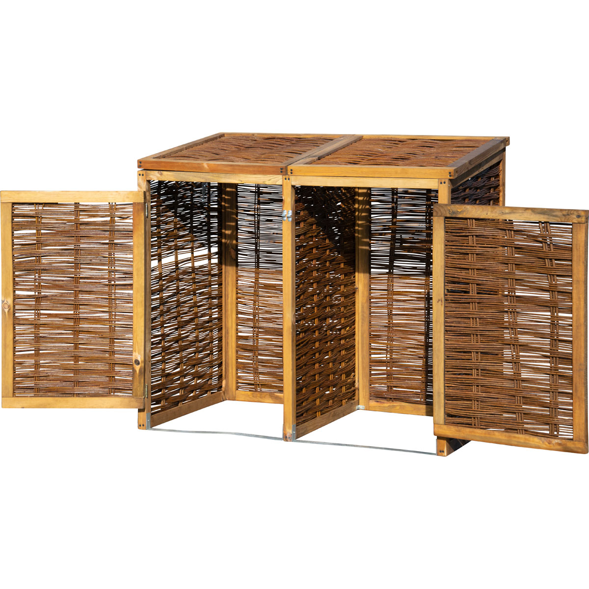 dobar Holz-Mülltonnenbox 125 x 80 x 115 cm braun Bild 7