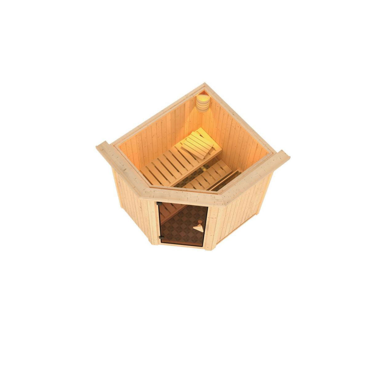 Karibu Taurin Eckeinstieg ohne Zubehör mit Kranz Energiespartür Bild 3