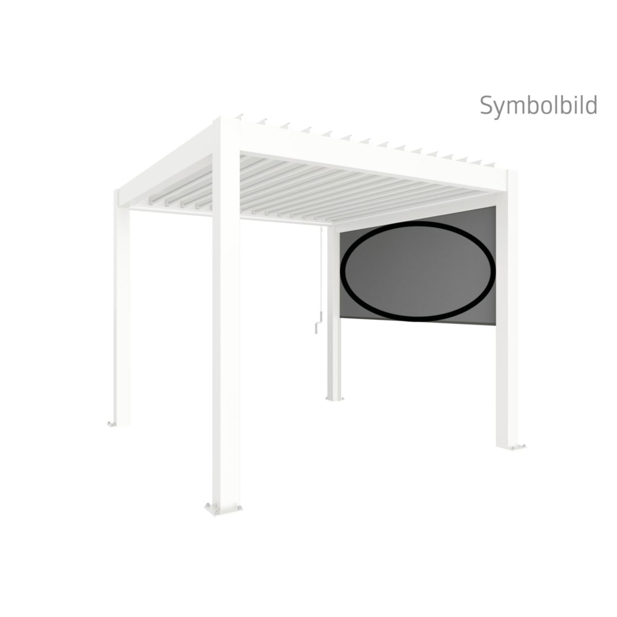 Biohort Sonnenschutzrollo elektrisch 3m weiß für Pergola