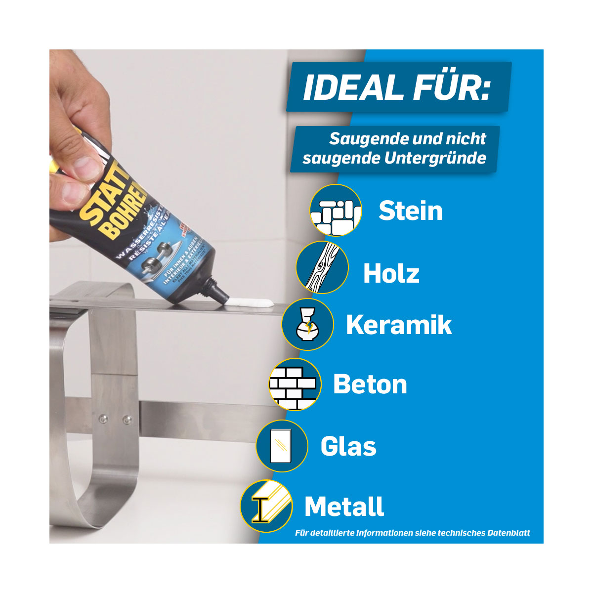 Pattex Montagekleber Kleben statt Bohren wasserresistent 340 ml Bild 4