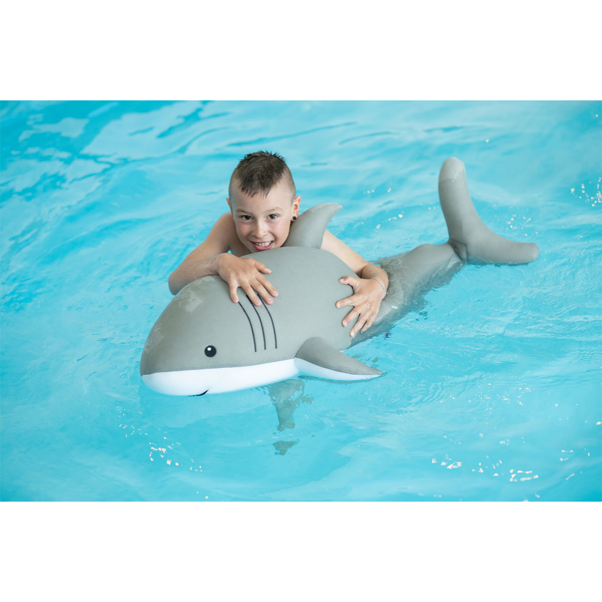 Westmann Sitzsack & Schwimmtier Hai 111x45x38cm Hellgrau Bild 5
