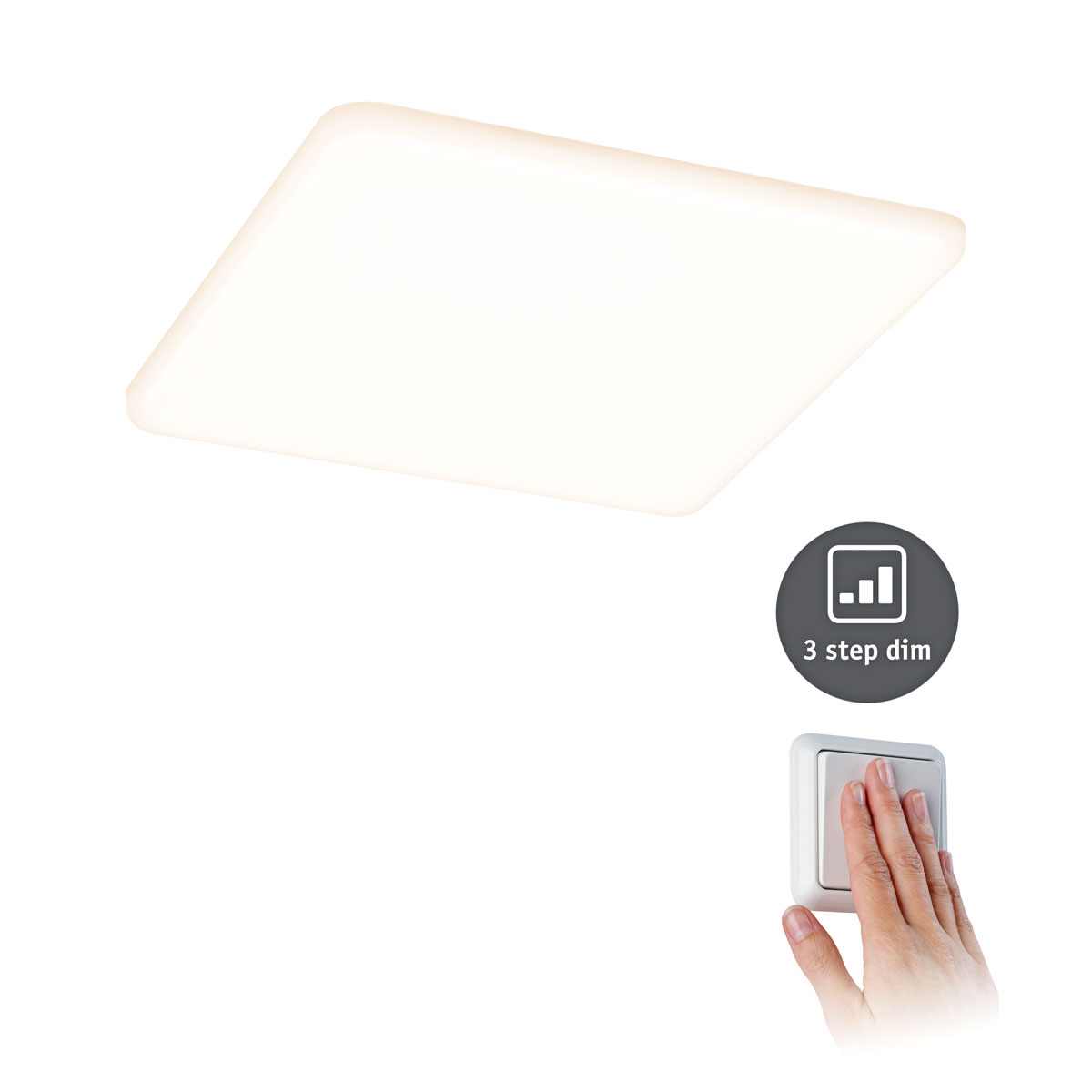 Paulmann LED-Deckenleuchte Veluna VariFit 18,5 x 18,5 cm 3000K weiß Bild 3