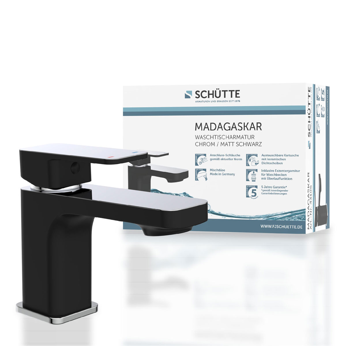 Schütte  Waschtischarmatur „Madagaskar“ schwarz/chrom Bild 7